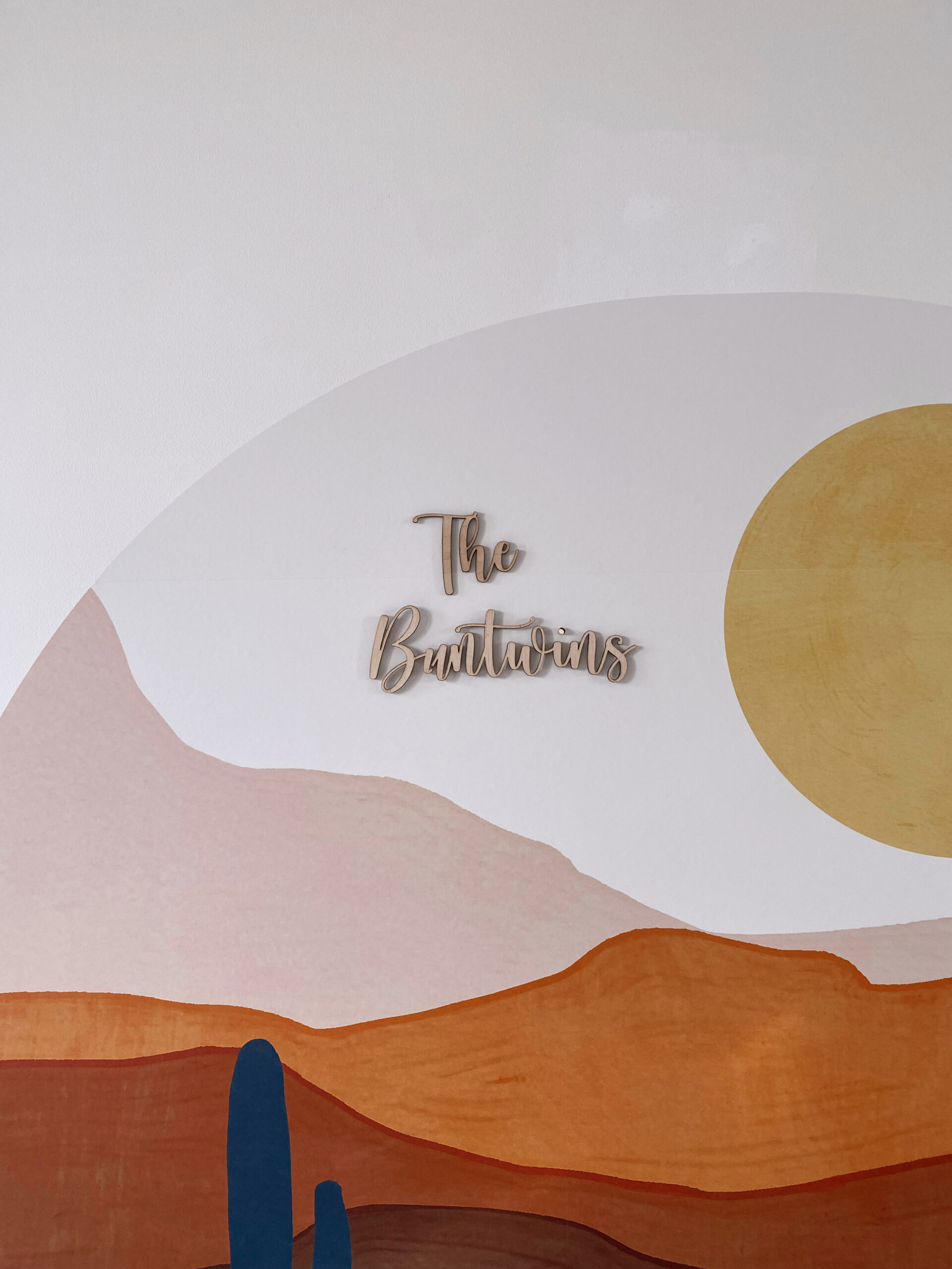 Desert Sunset Wall Mural in Twin Nursery