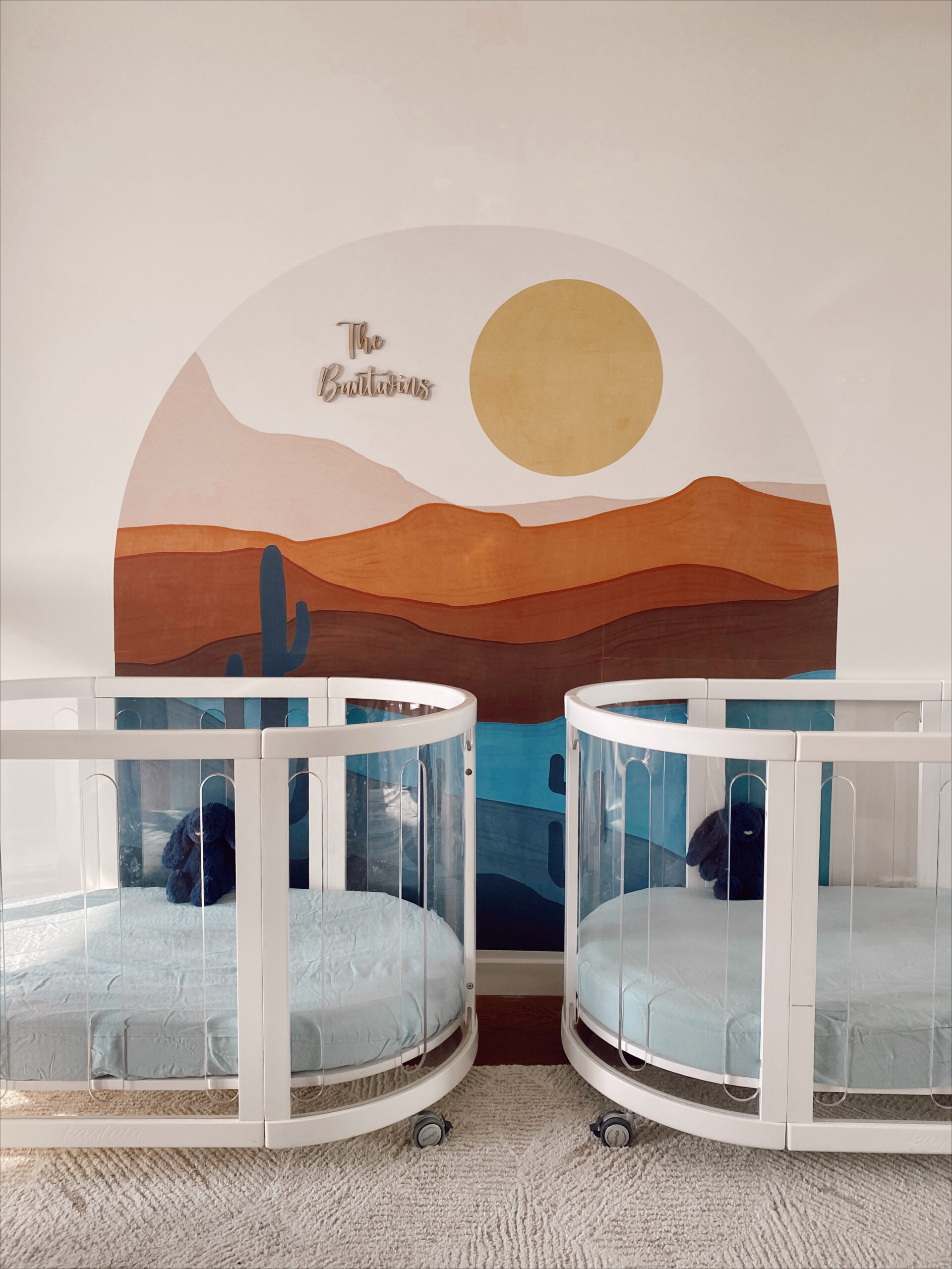 Twin Nursery with Arched Wall Mural Decal
