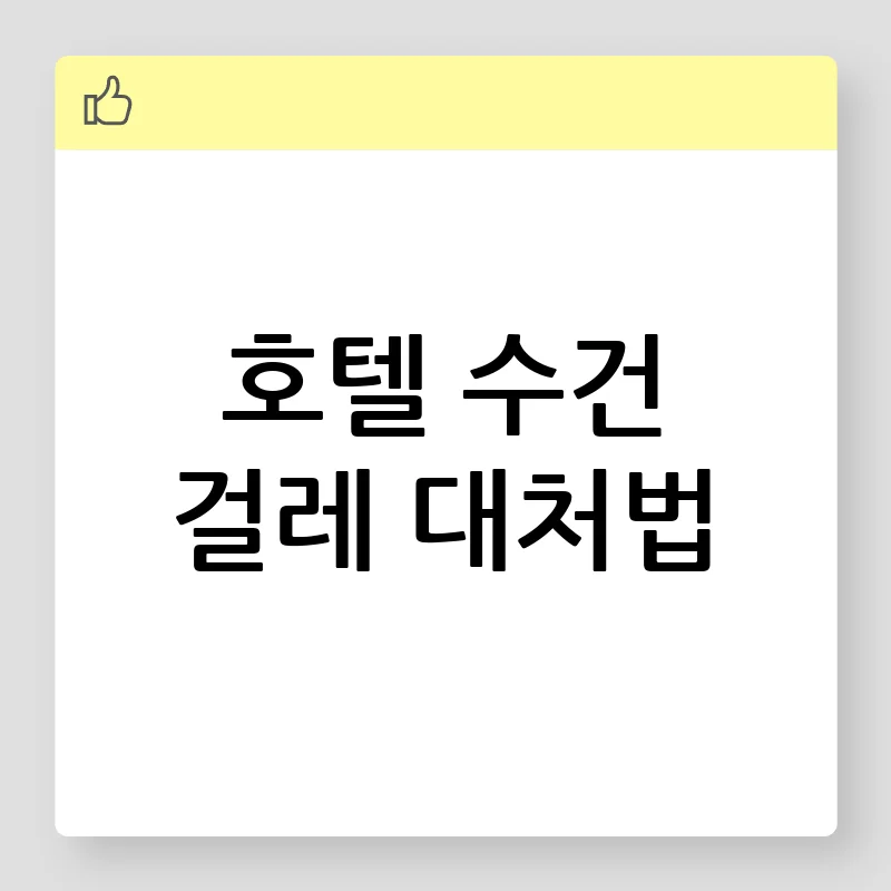 호텔 수건 위생, 찜찜할 땐 이렇게!