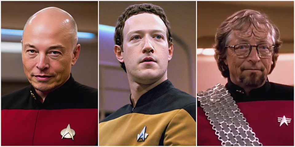Star Trek but with Elon Musk, Marc Zuckenberg and Bill Gates