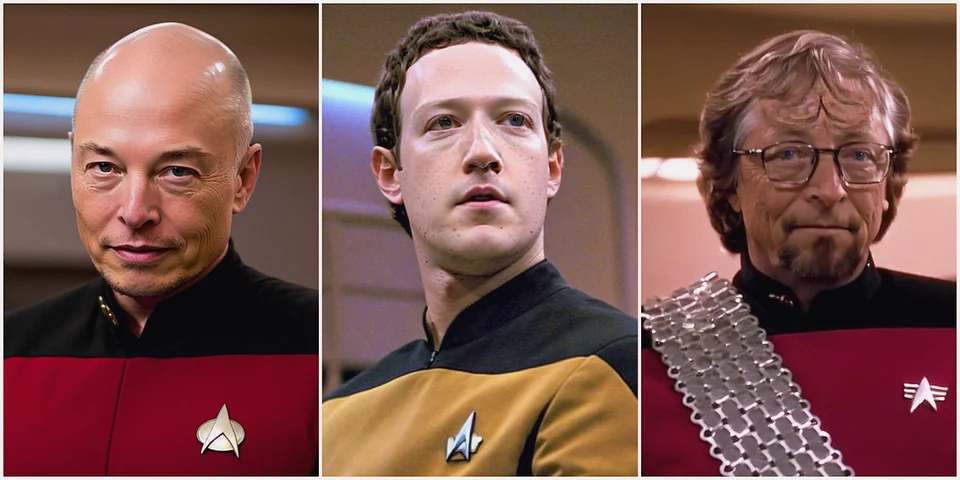 Star Trek but with Elon Musk, Marc Zuckerberg, and Bill Gates