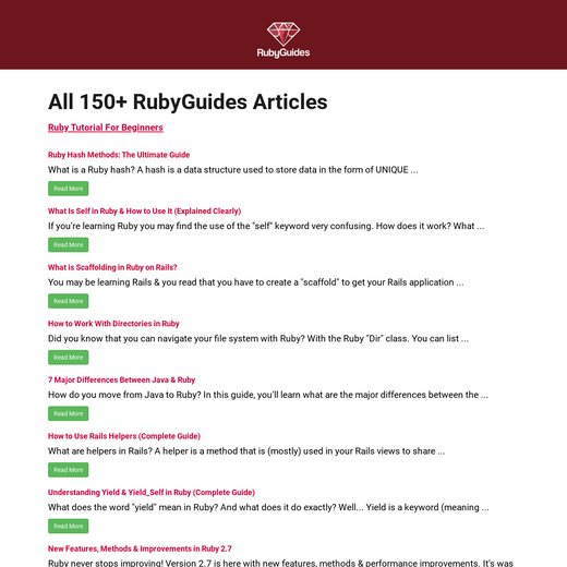 what does for do ruby