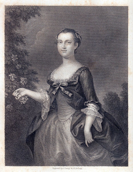 Martha Custis Washington cuando joven