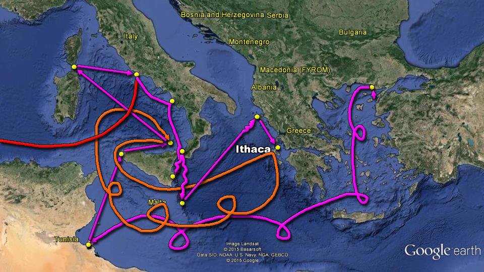 map odyssey odysseus travels home return homer troubles pleasures stupid decisions full map journey