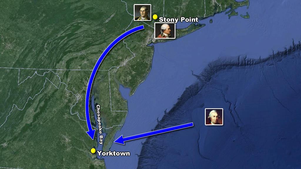 revolution Moving towards Yorktown map