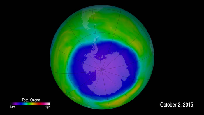 Ozone concentrations above Antarctica hole CFC chlorine compounds