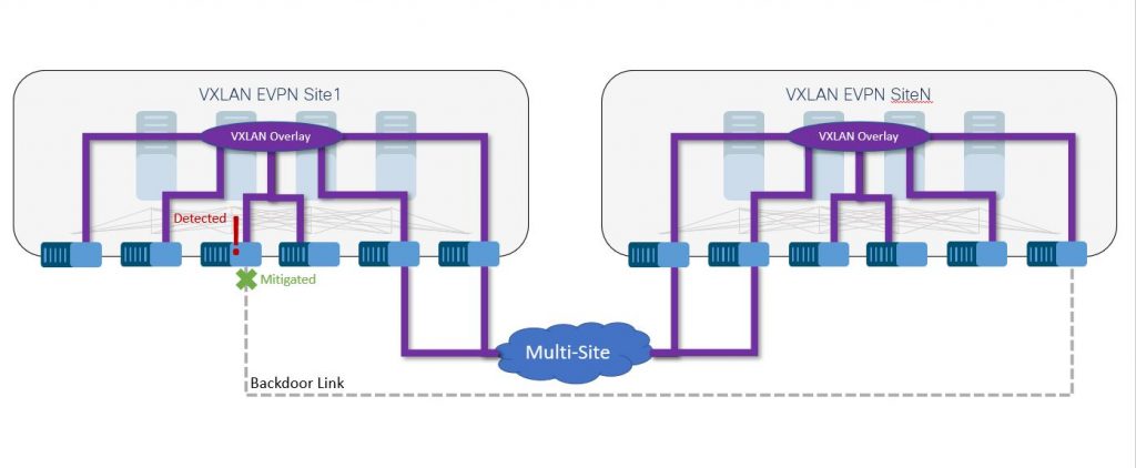 Looping can be accidentally introduced into multi-site fabrics through backdoor links.