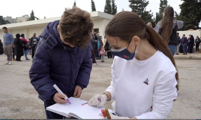 Cisco employee helping children in Lebanon