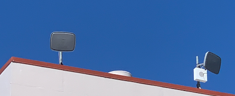 Cisco Catalyst 9104 in landscape orientation on second story roof