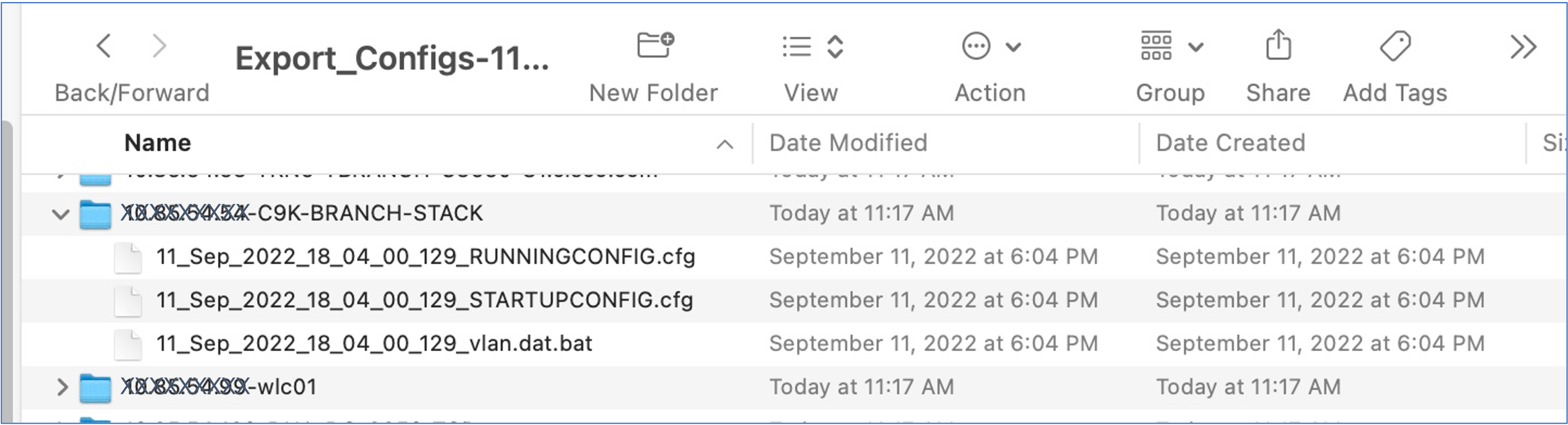 Running, Startup configs and VLAN DB