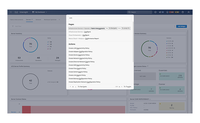 Screen Grad of hybrid cloud management tool