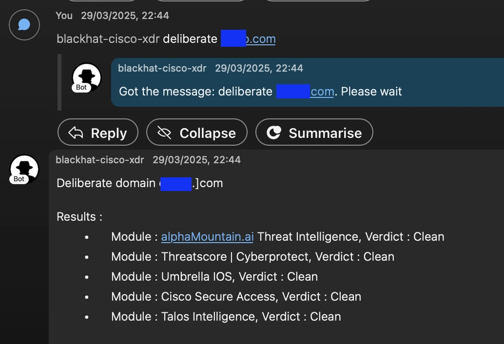Deliberate via Webex bot automation