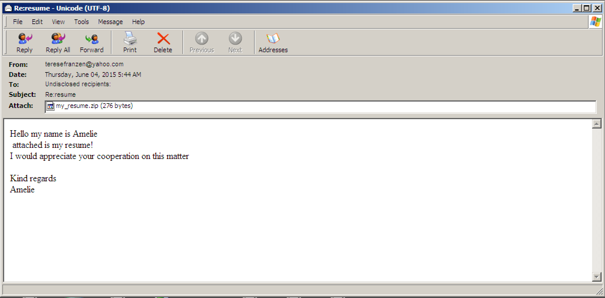 Sample Email