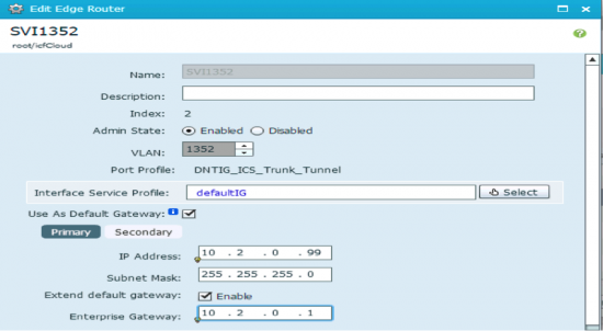 IR Configuration Screen