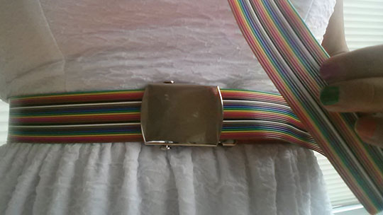 Cisco product manager and “Greengineer” Shradda Chaplot inspired Student Network Day attendees to find creative ways to solve problems. She modeled her belt made from a computer ribbon cable that was destined for the e-waste recycling bin. “Being electronically fashionable is a must to be a Greengineer!” she said.