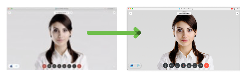 Video Quality Of Webex Competitor On Left And High-Quality Video By Webex On Right