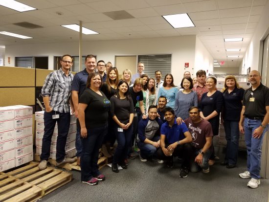 The VETS ERO team in San Jose enjoyed assembling care packages for military members overseas (Photo Credit: Ken Estep)