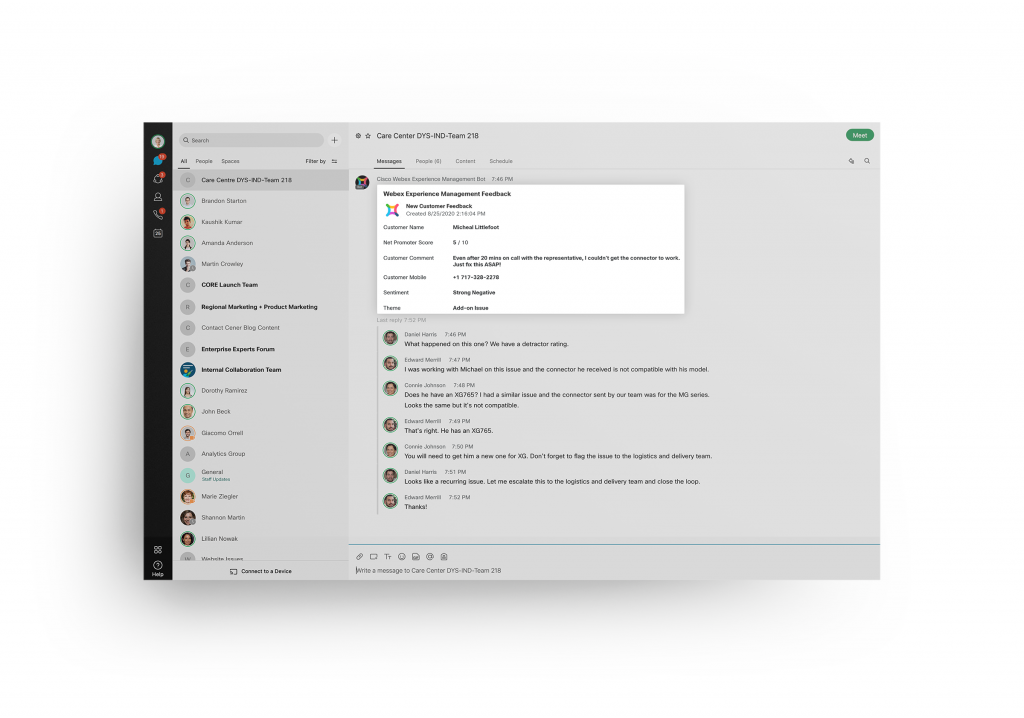 UI Mockup und Webex Teams