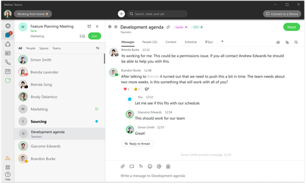 Webex Teams開発のアジェンダ