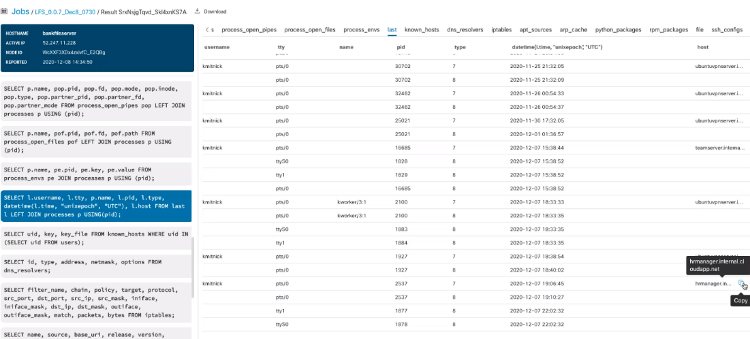 Orbital Advanced Search combines live search with forensics snapshots to run complex queries on endpoints and capture snapshots of data such as running processes, open network ports, and a lot more at the time of detection or on-demand.