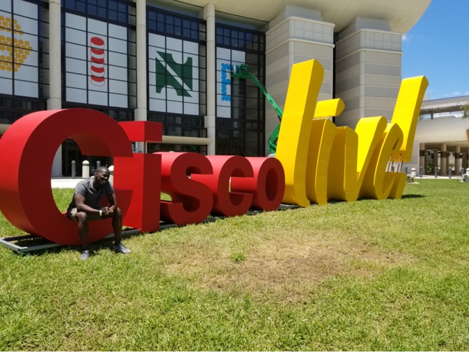 Malcolm at Cisco Live as a Networking Academy student