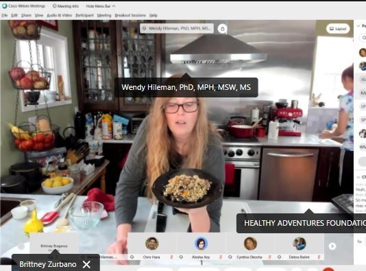 A virtual cooking class for MIND colleagues hosted on Webex