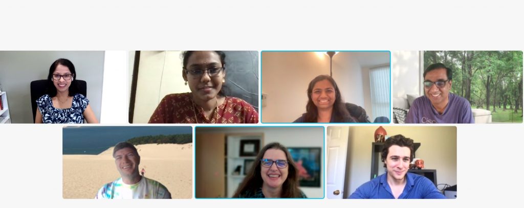 The AI for Good data scientists in a virtual meeting.
