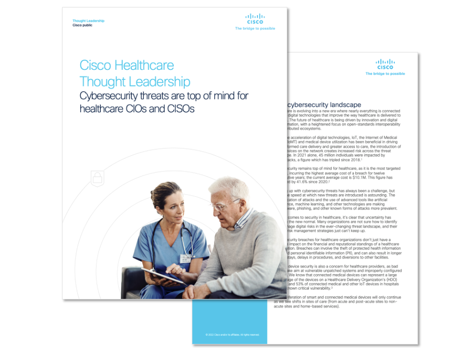 Cover: Cisco Healthcare Thought Leadership: Cybersecurity Threats