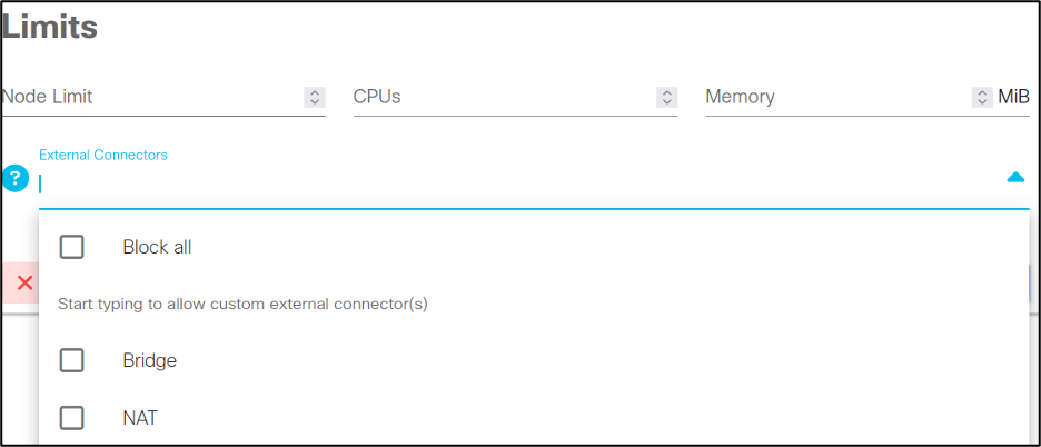 cml 2.5 setting resource limits by node, CPU, Memory