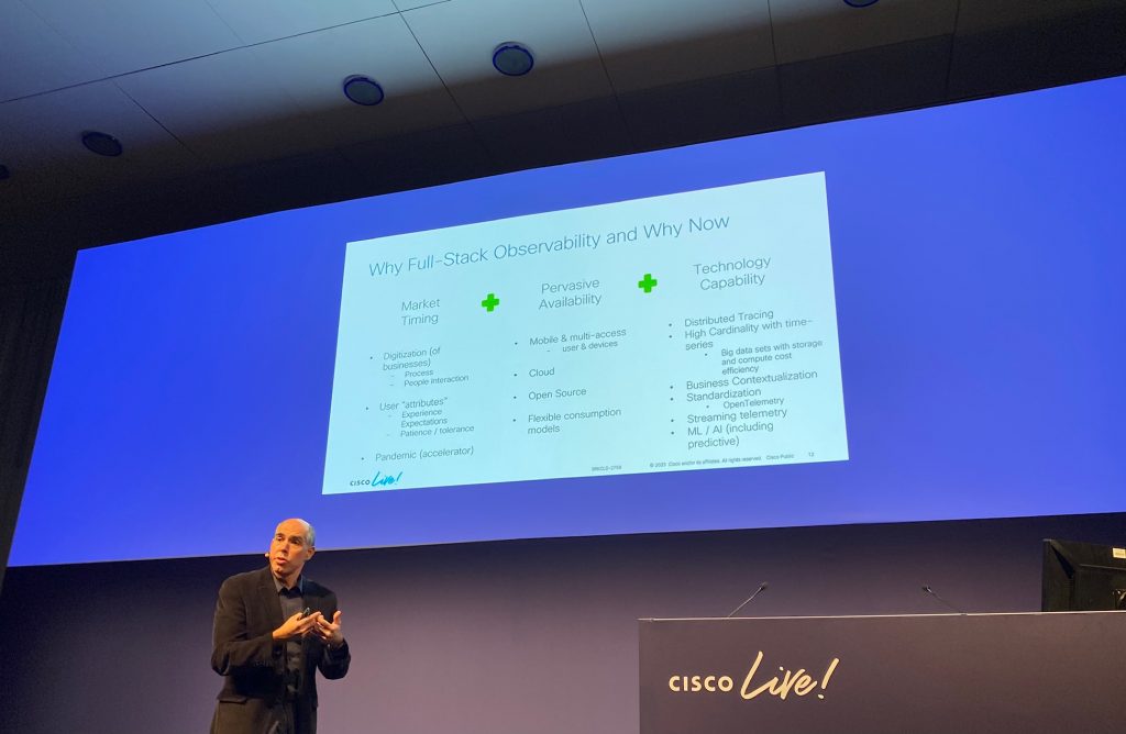 Carlos Pereira presenting on Cisco Full-Stack Observability