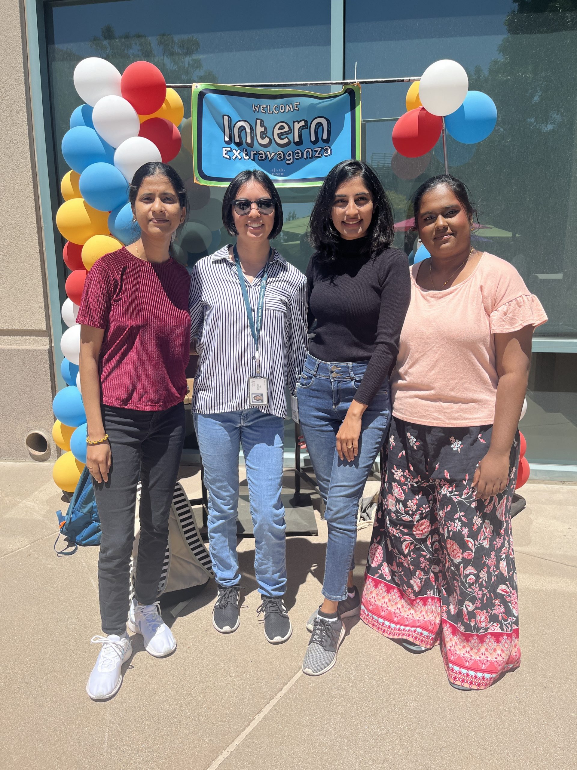 Allison with three other interns.