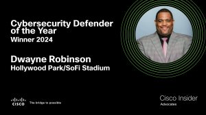 Photo of Dwayne Robinson from SoFi Stadium/Hollywood Park, winner of the Cyberssecurity Defender award