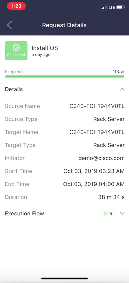 Intersight Mobile App requests drill down