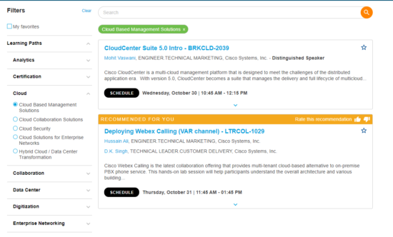Cisco Live Cancun scheduler