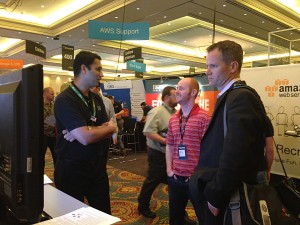 Bopaiah Puliyanda, Technical Marketing Engineer, chats with curious attendees at AWS re:Invent