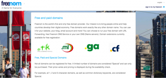 Example of a hosting company offering cheap domains. 