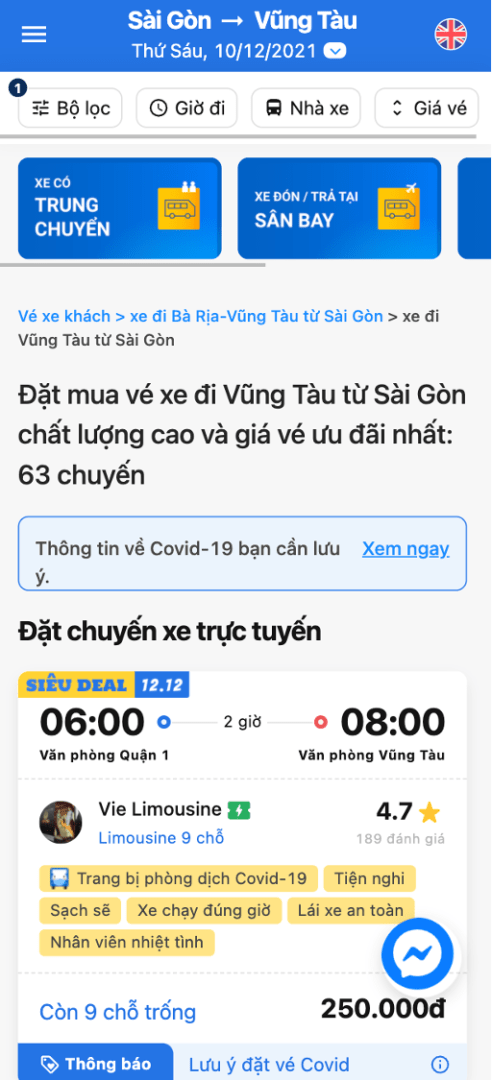 Chọn xe mong muốn