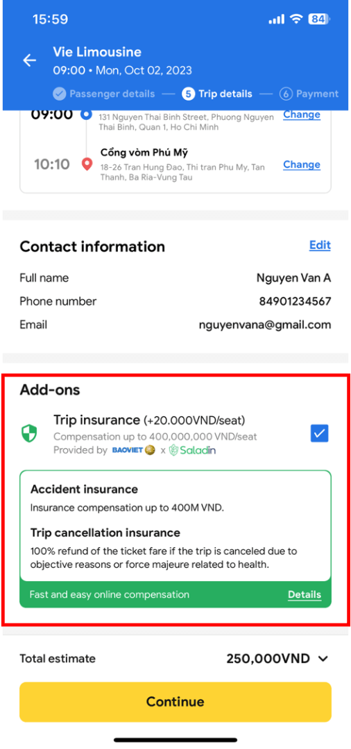 trip insurance