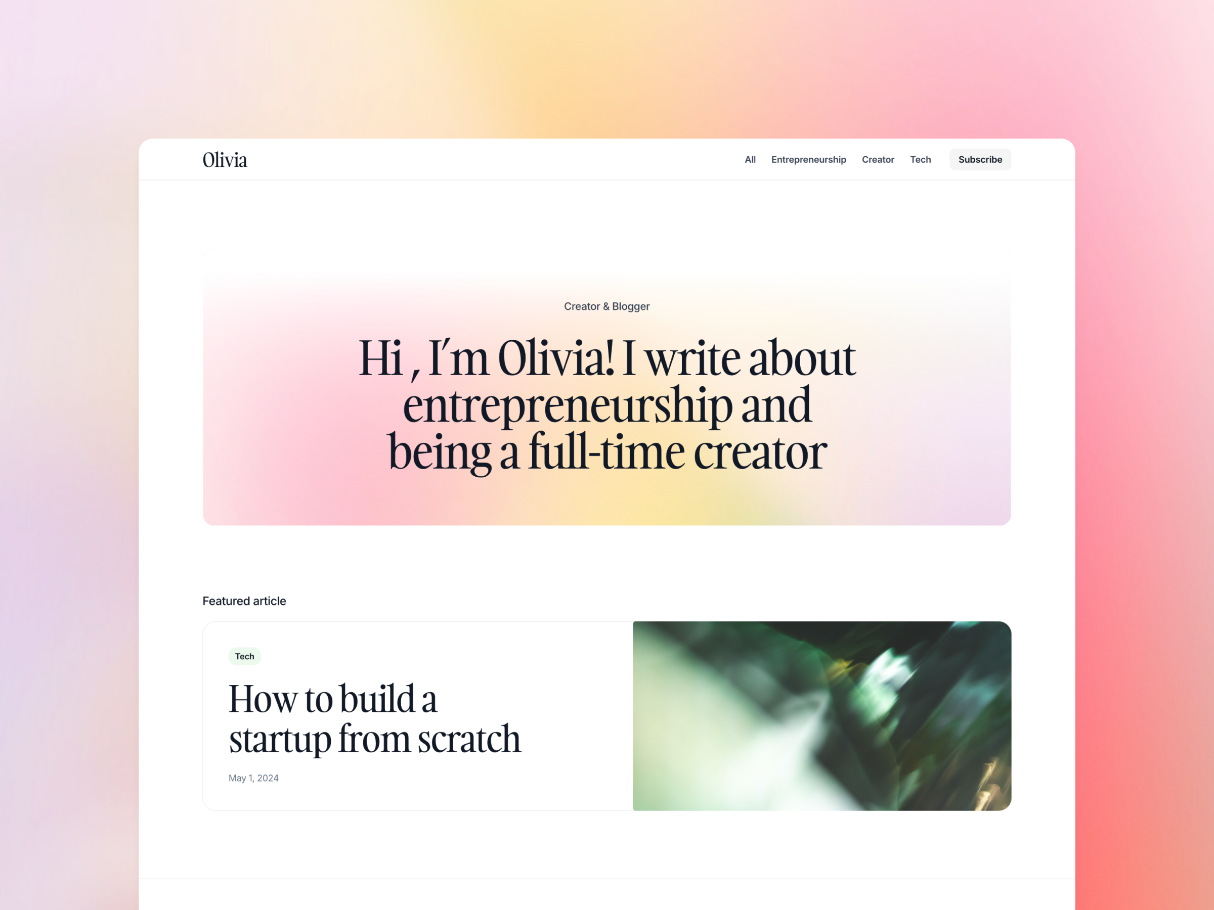 Compose · Minimal Blog Creator Template