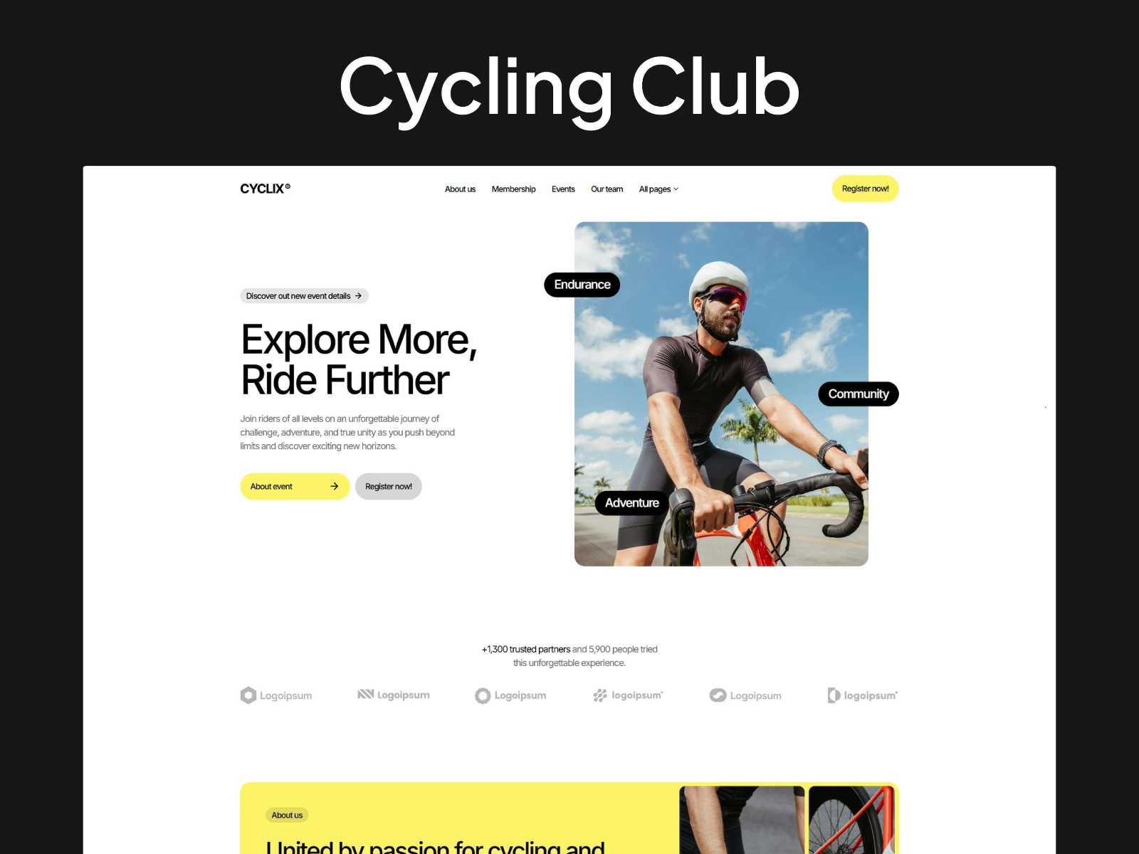 Cyclix — Cycling Club Framer Template
