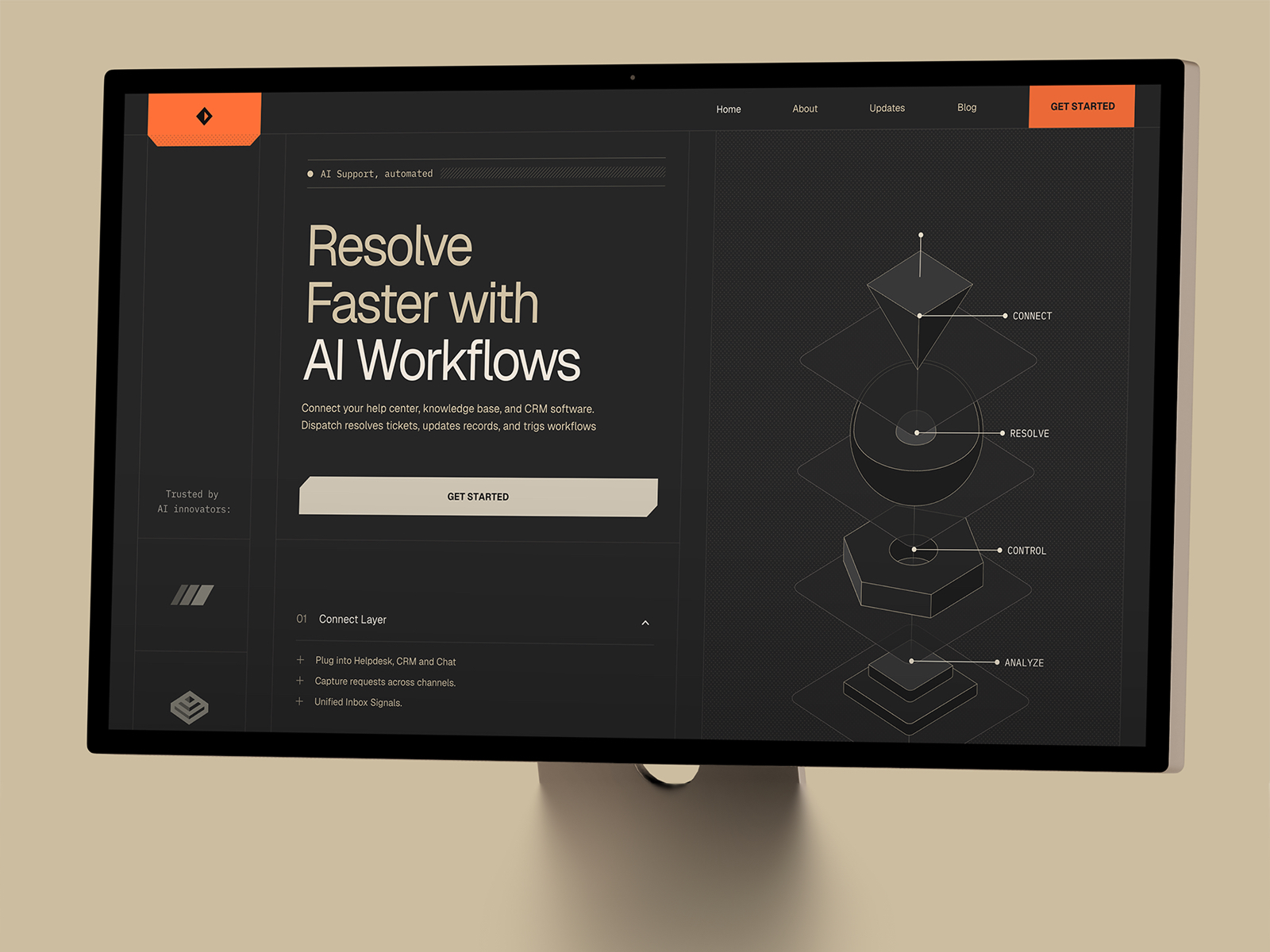 Dispatch · Terminal-style AI SaaS Website