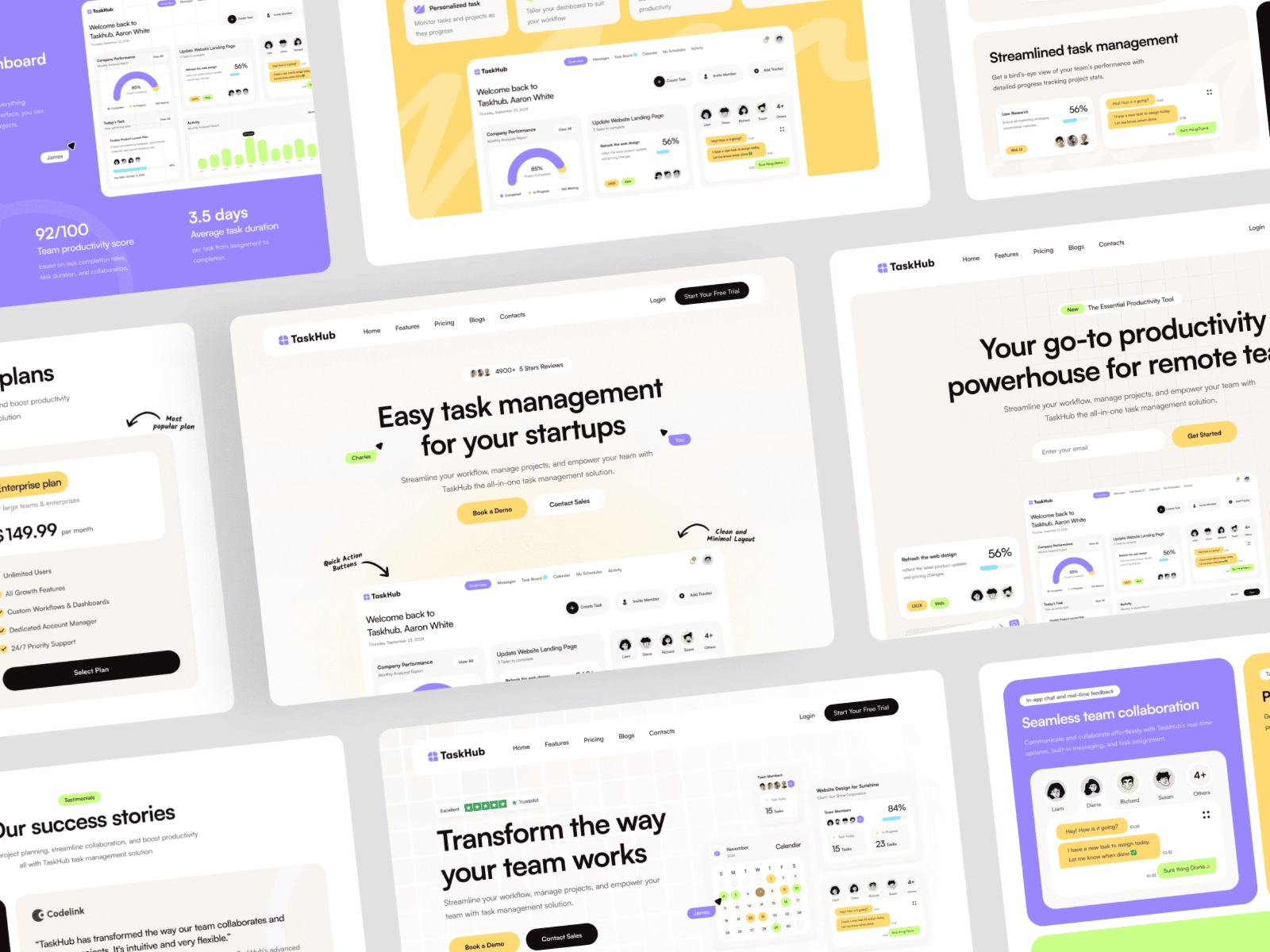 Taskhub - Multi-Layout SaaS & Startup Framer Template - Image 3