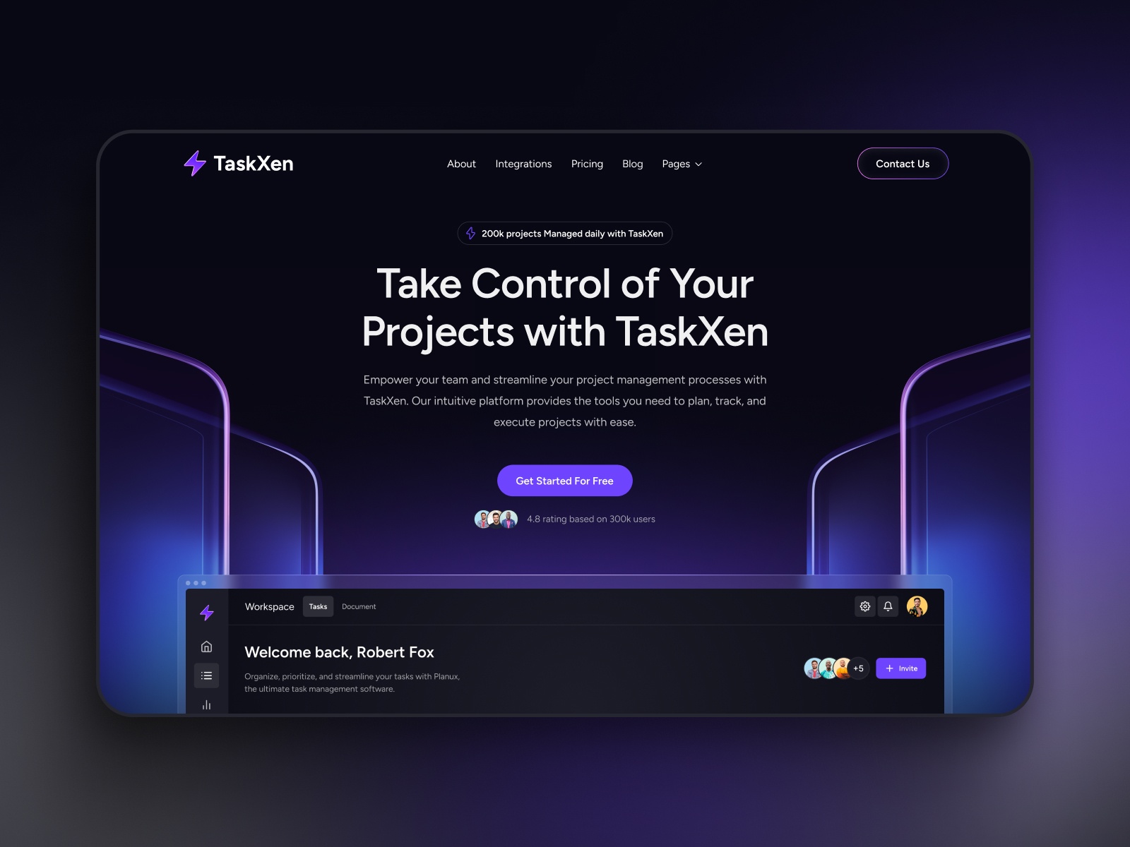 TaskXen — Productivity SaaS Framer Template