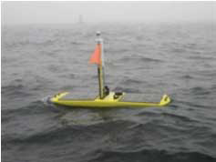 Wave glider's North Sea route: green line indicates initial transit to first, northern SmartBuoy site (Dowsing); the stars mark SmartBuoy locations; black line shows the trial route