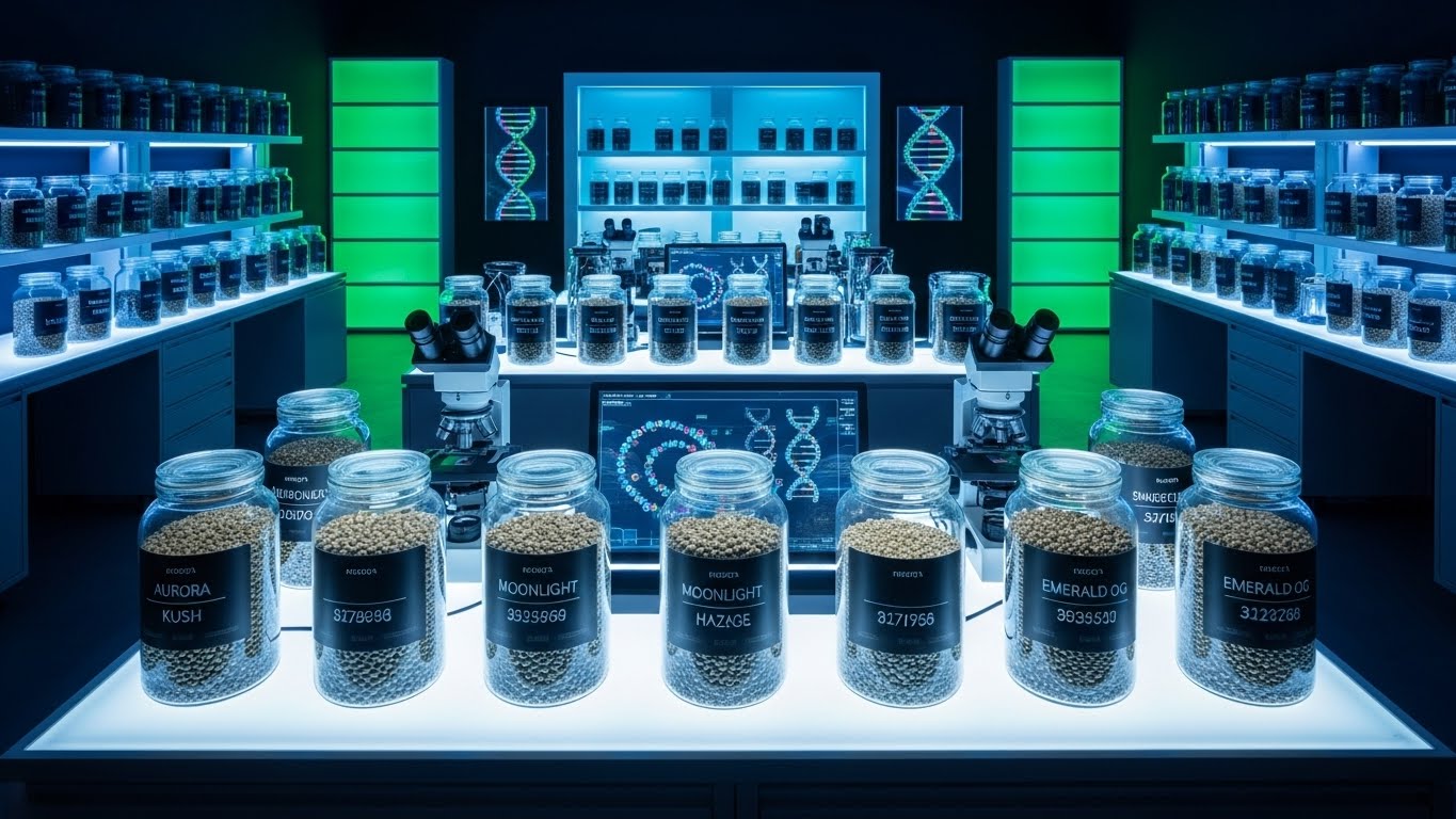 Digital secure vault with cannabis plants inside