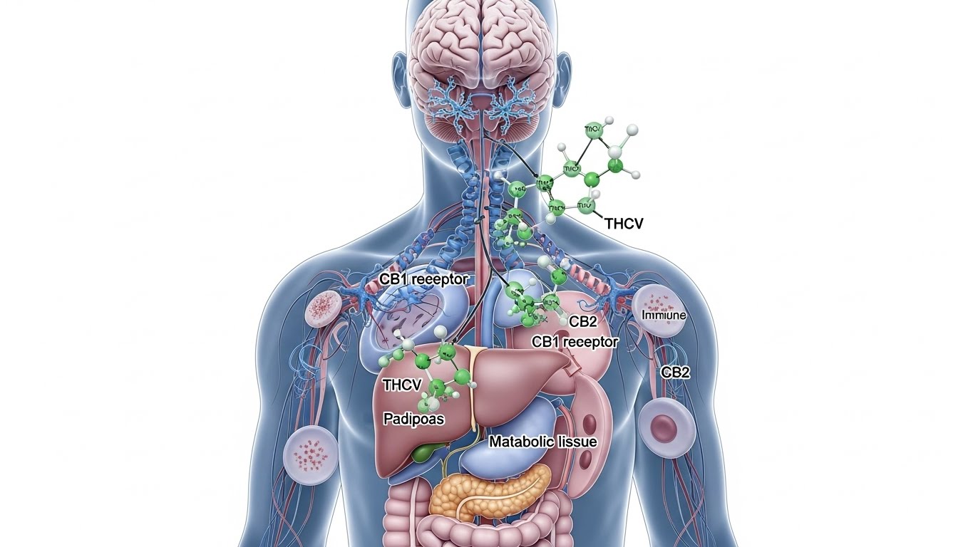Close up of high-THCV cannabis trichomes