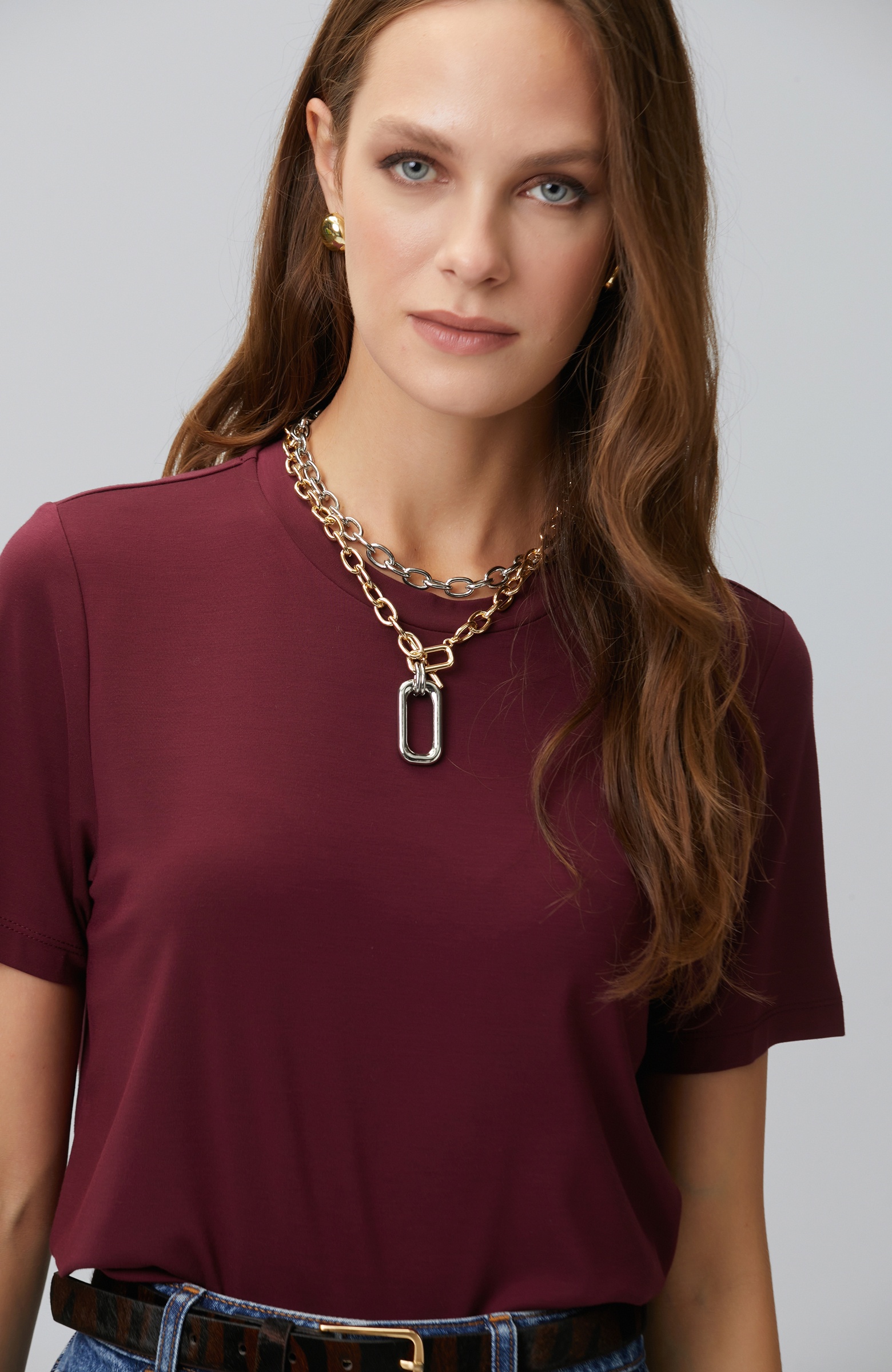 Network Kadın T-Shirt, Bordo