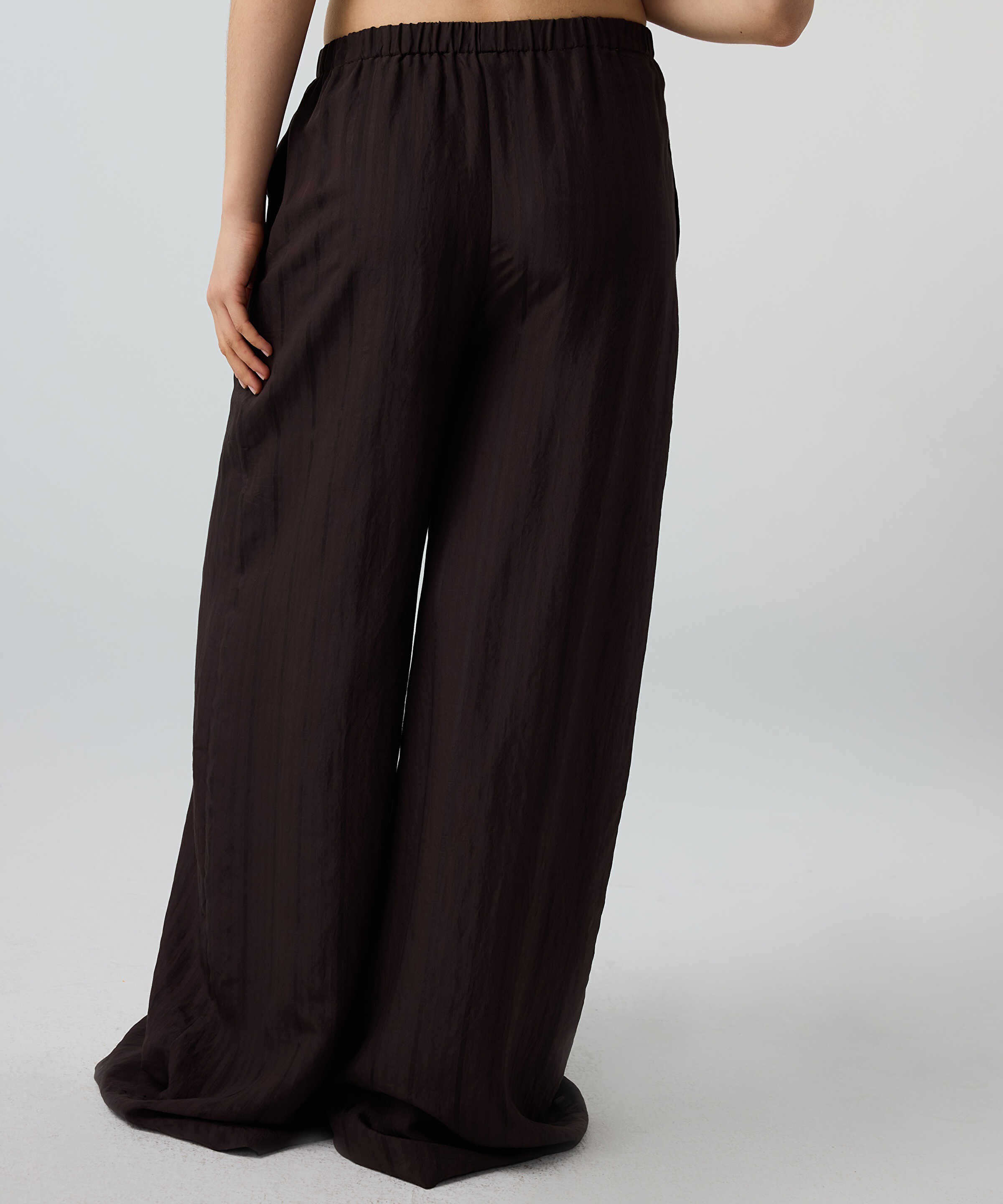 Ipekyol Kadın Kahverengi Çizgili Wide Leg Pantolon