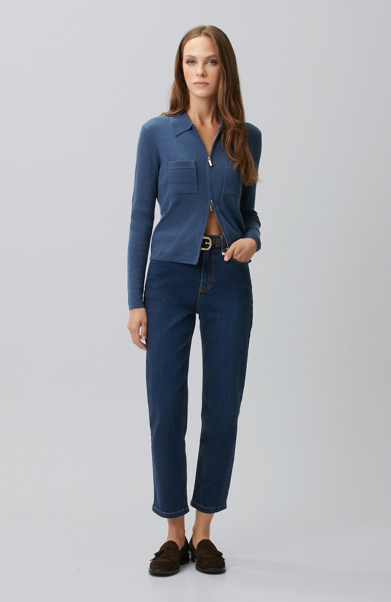 Network Kadın İndigo Slim Fit Denim Pantolon