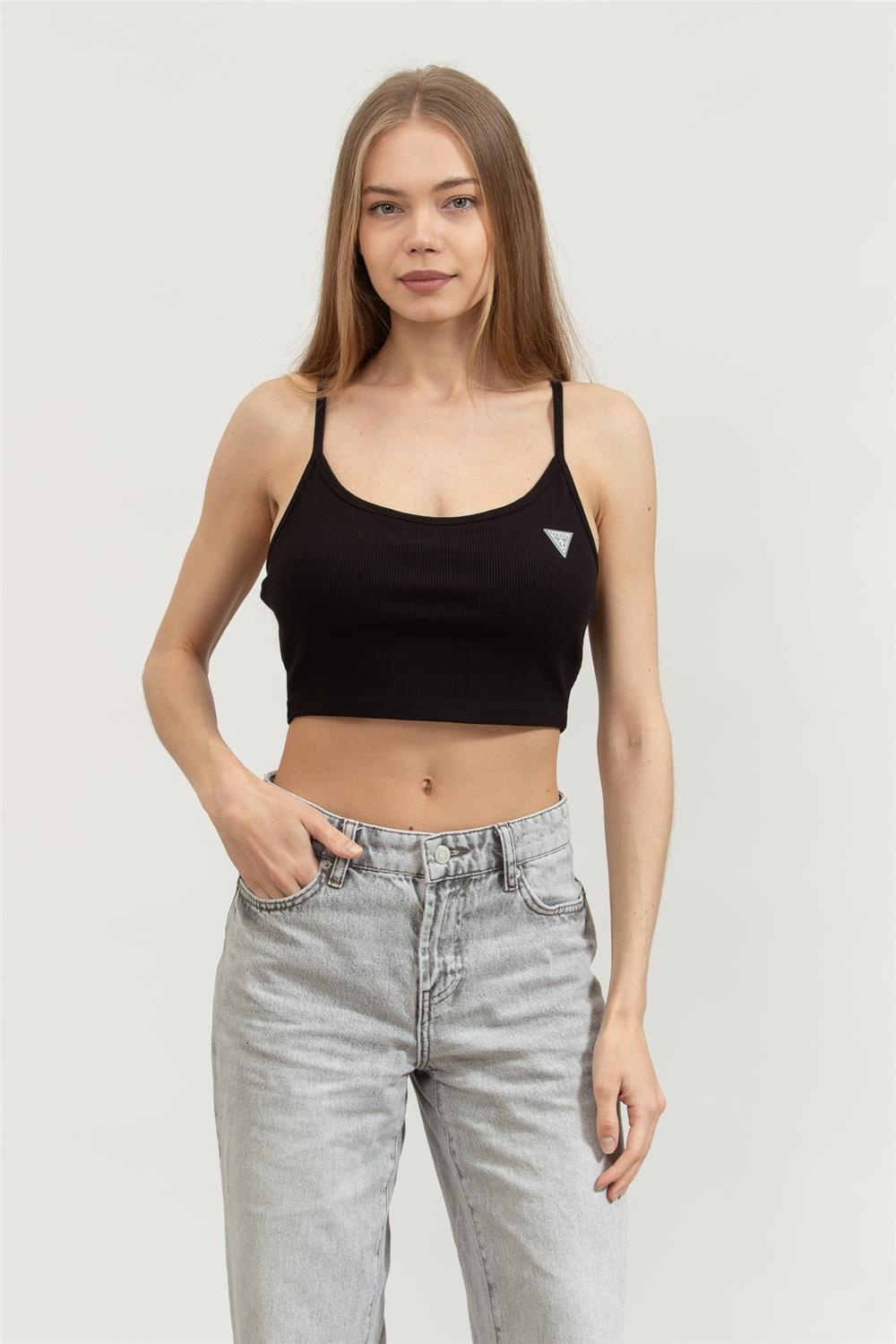Guess Kadın Kolsuz T-Shirt - Siyah